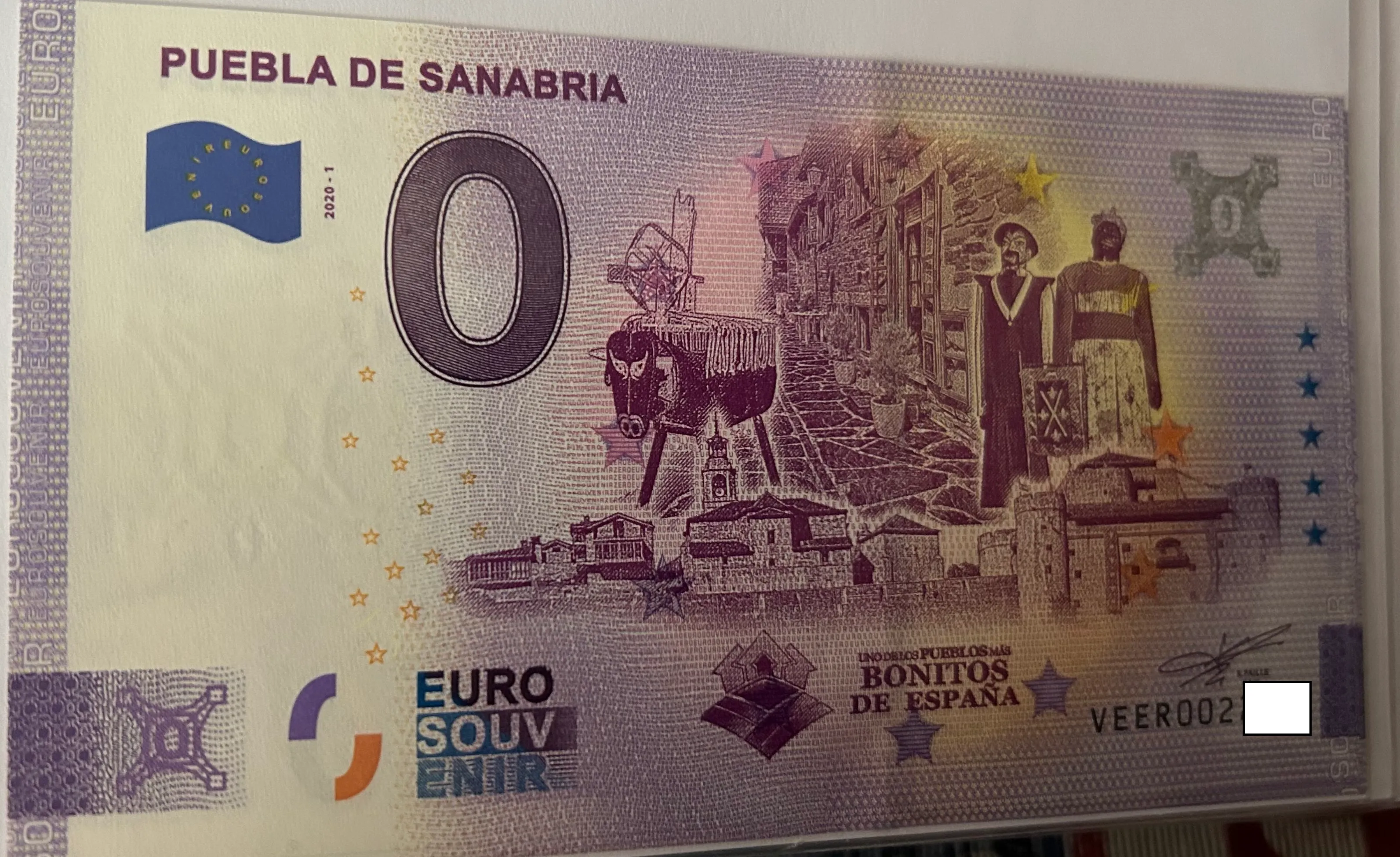 BILLETE 0 EURO ESPAÑA VEER 2020-1 PUEBLA DE SANABRIA ANNIVERRSARY